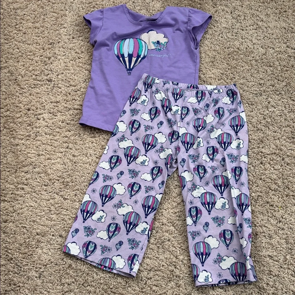 American Girl Purple Hot Air Balloon Cropped Pajama set
